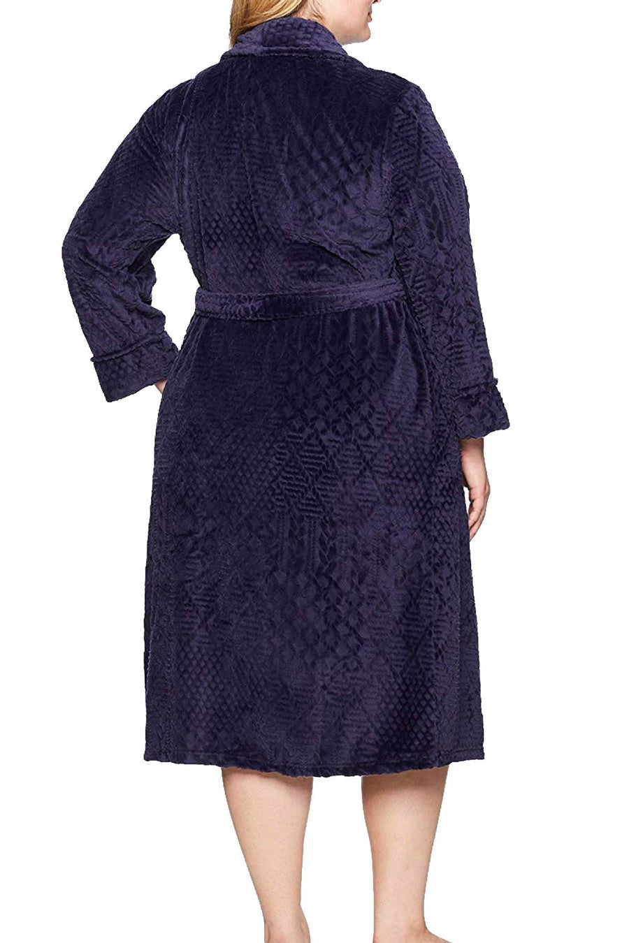 Nautica PLUS Eclipse-Blue Plush Textured Robe