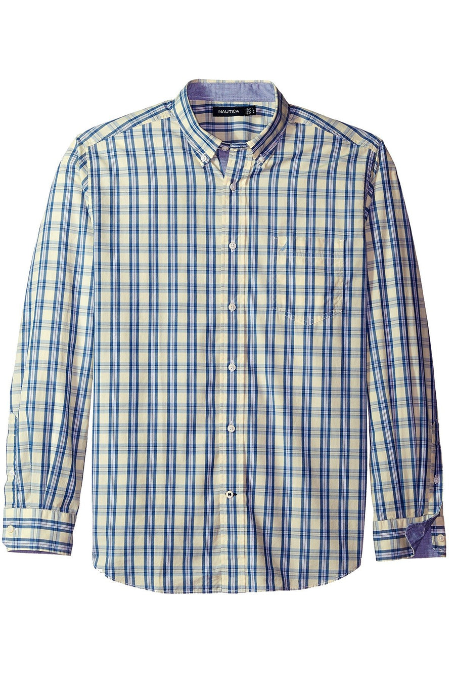 Nautica Soft Yellow Ground Plaid Poplin Shirt