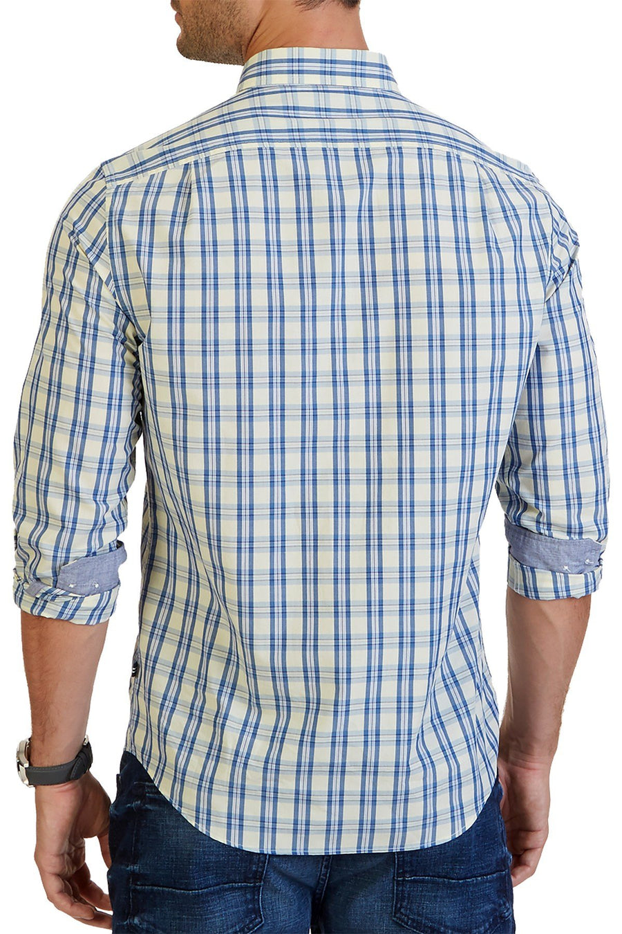 Nautica Soft Yellow Ground Plaid Poplin Shirt