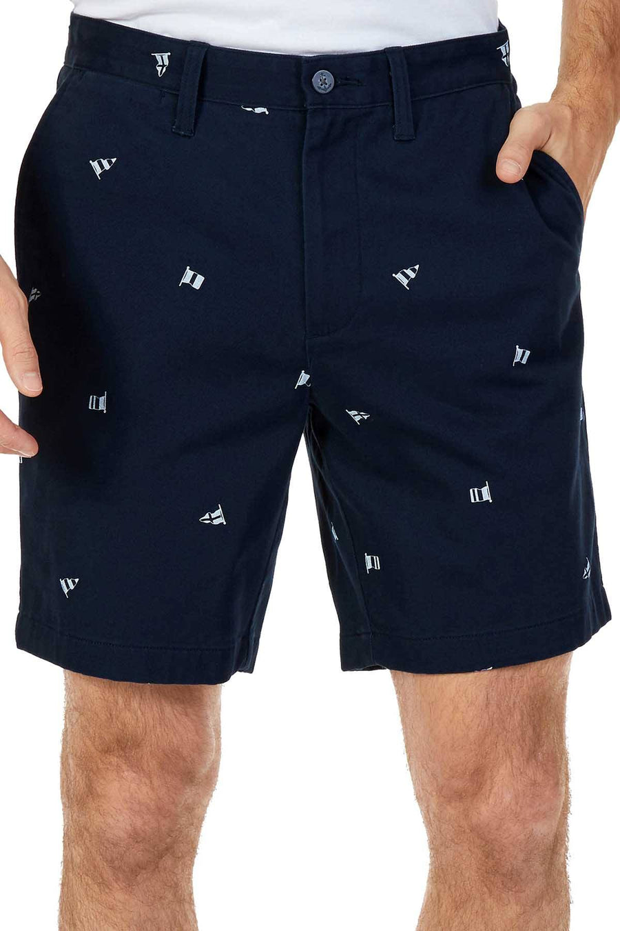 Nautica True-Navy Flag-Print Critter Deck Short