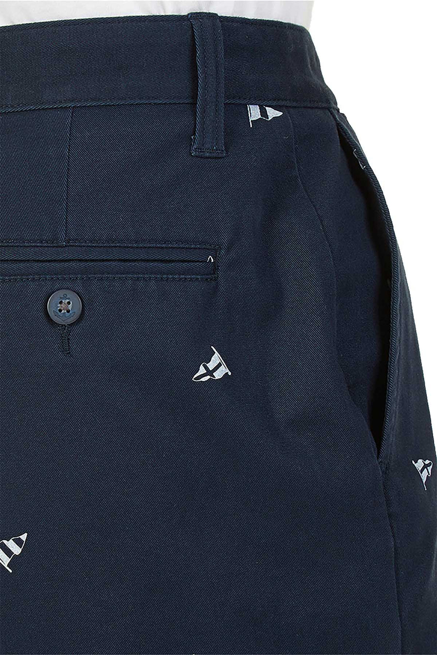 Nautica True-Navy Flag-Print Critter Deck Short