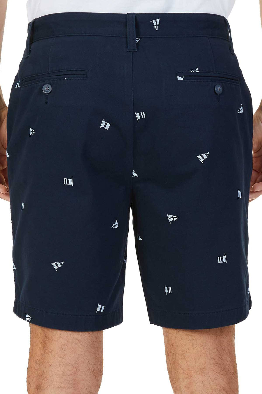 Nautica True-Navy Flag-Print Critter Deck Short