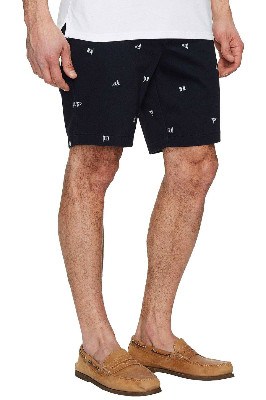 Nautica True-Navy Flag-Print Critter Deck Short