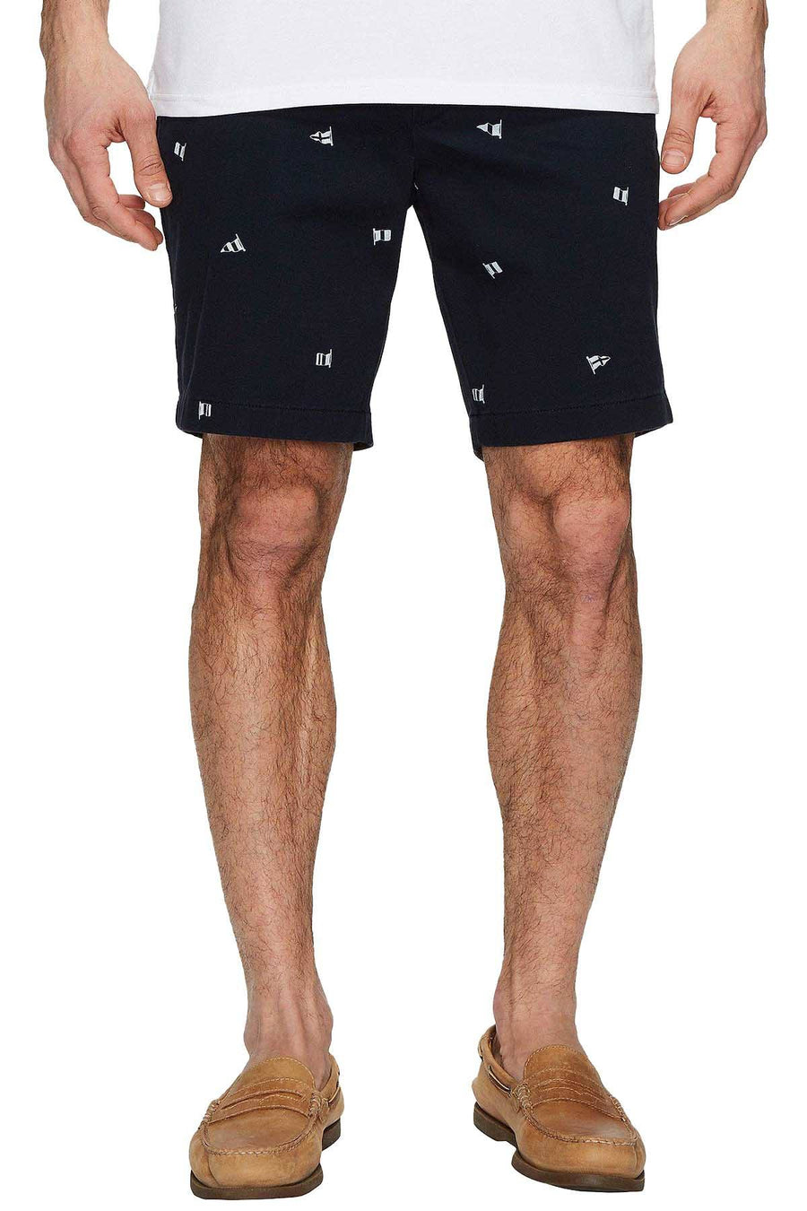 Nautica True-Navy Flag-Print Critter Deck Short