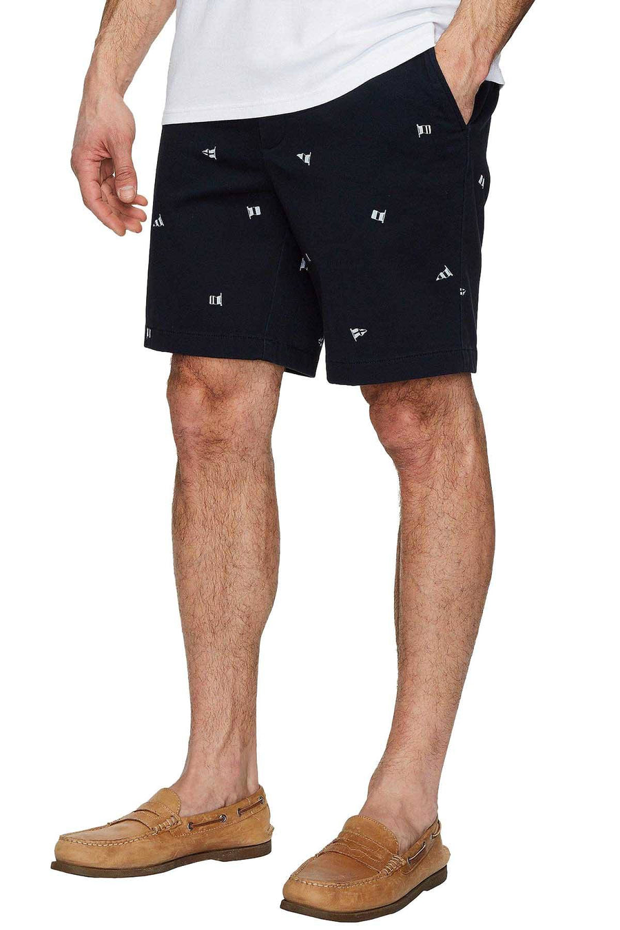 Nautica True-Navy Flag-Print Critter Deck Short