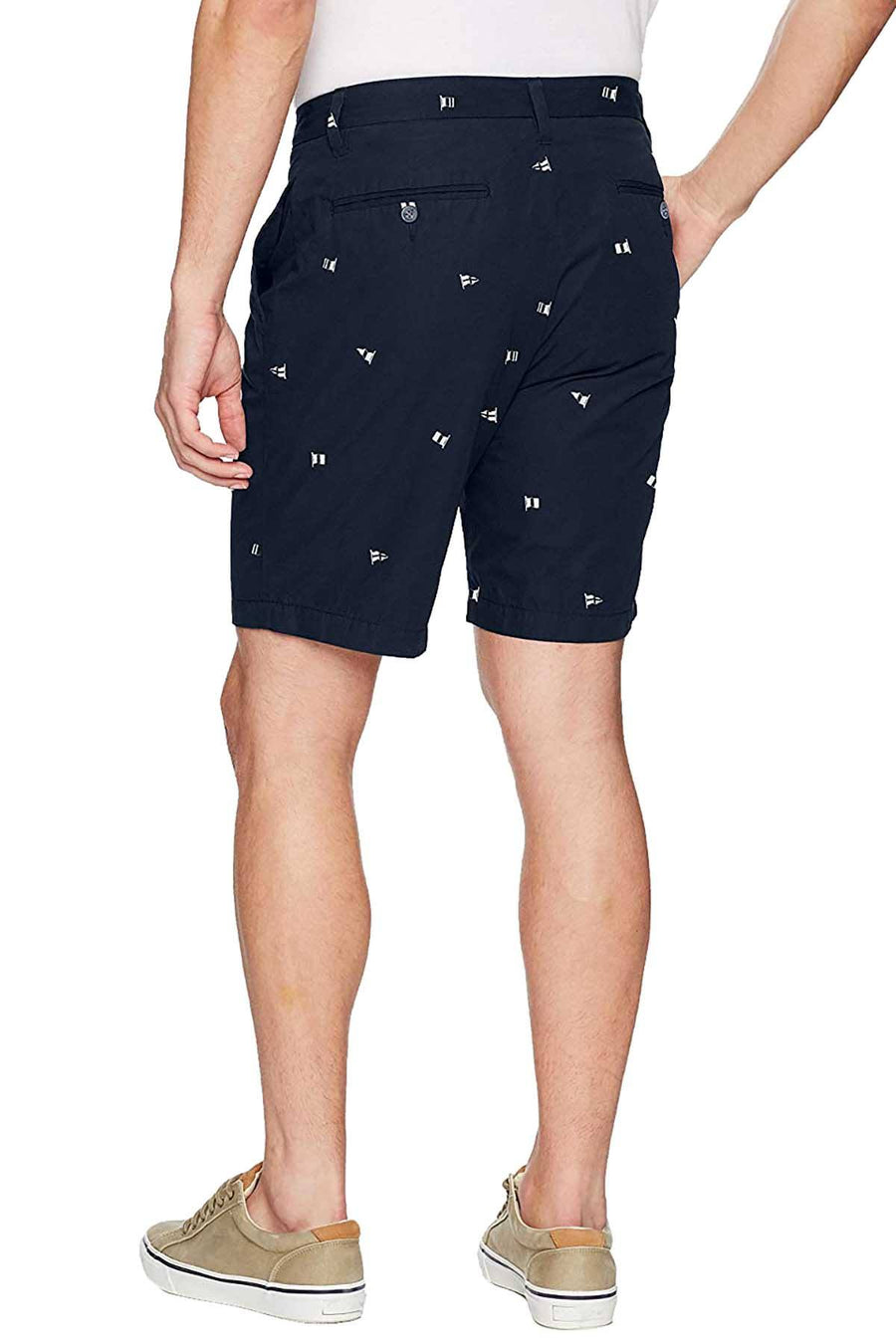Nautica True-Navy Flag-Print Critter Deck Short