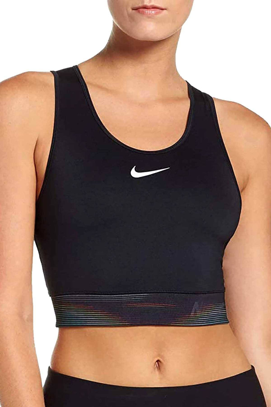 Nike Black/Rainbow HyperCool Cropped Racerback Tank Top