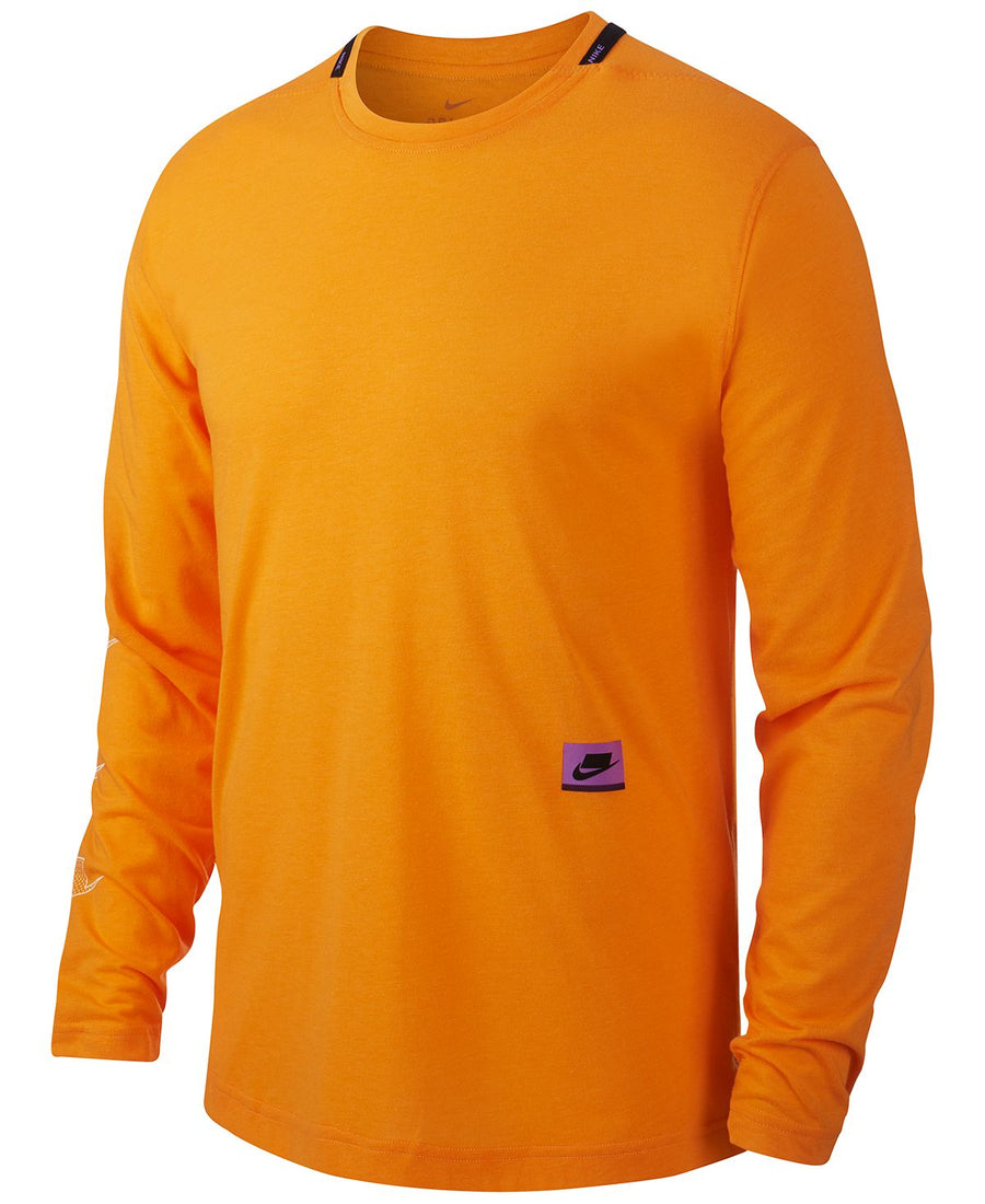 Nike Dri-fit Long-sleeve Training Top Orange/Black