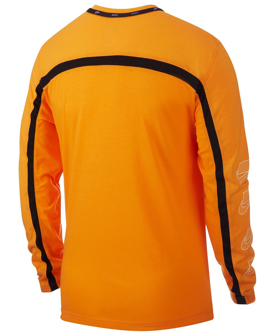 Nike Dri-fit Long-sleeve Training Top Orange/Black