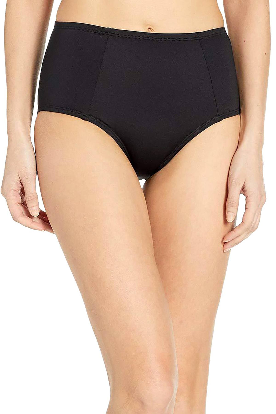 Nike High Waist Swim Bottom in Black
