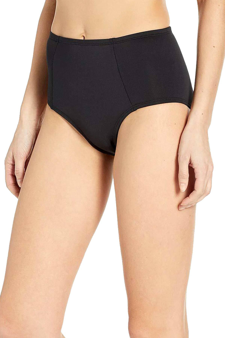 Nike High Waist Swim Bottom in Black