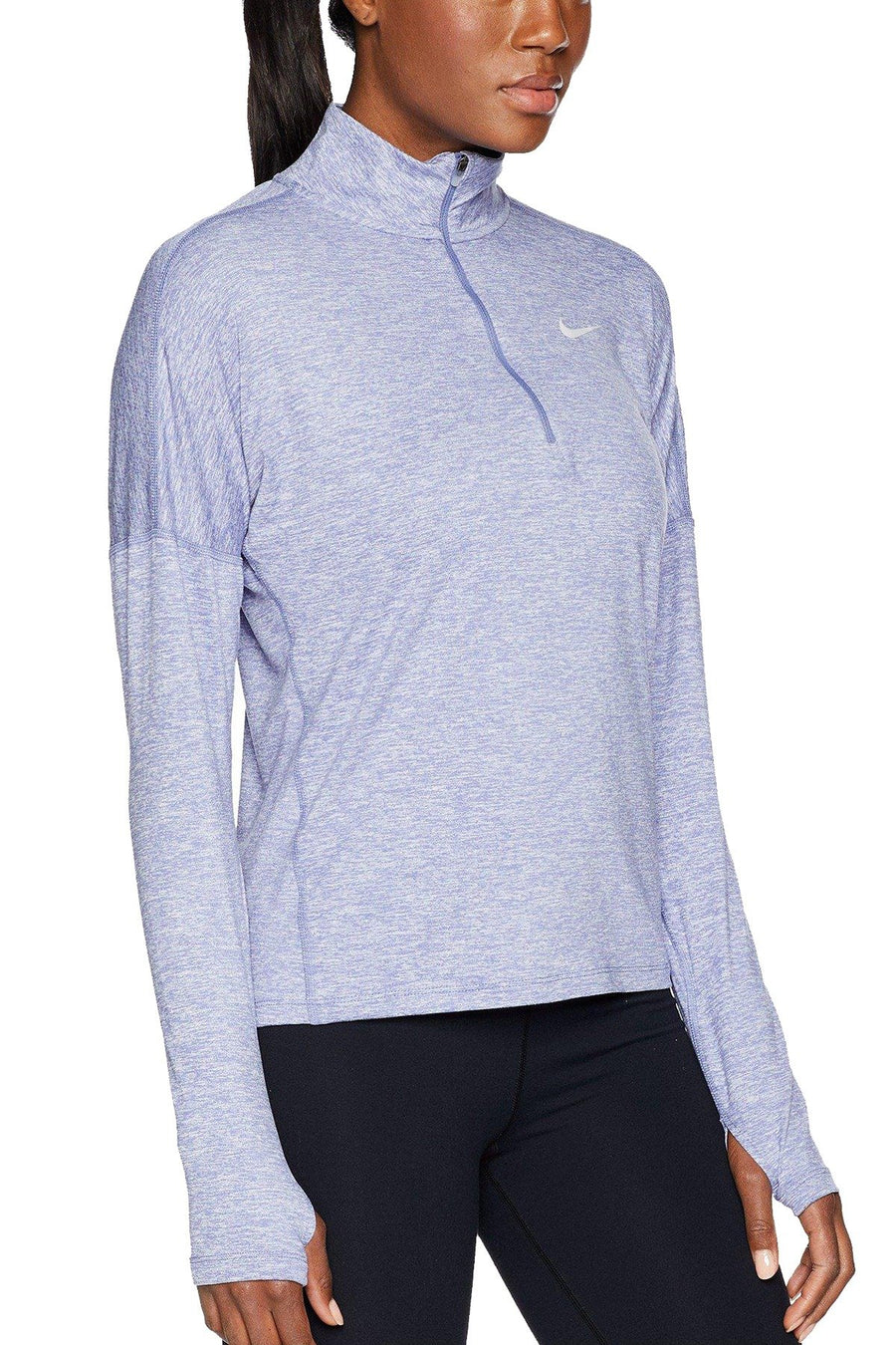 Nike Purple-Slate Heather Dry Element 1/2-Zip Running Top