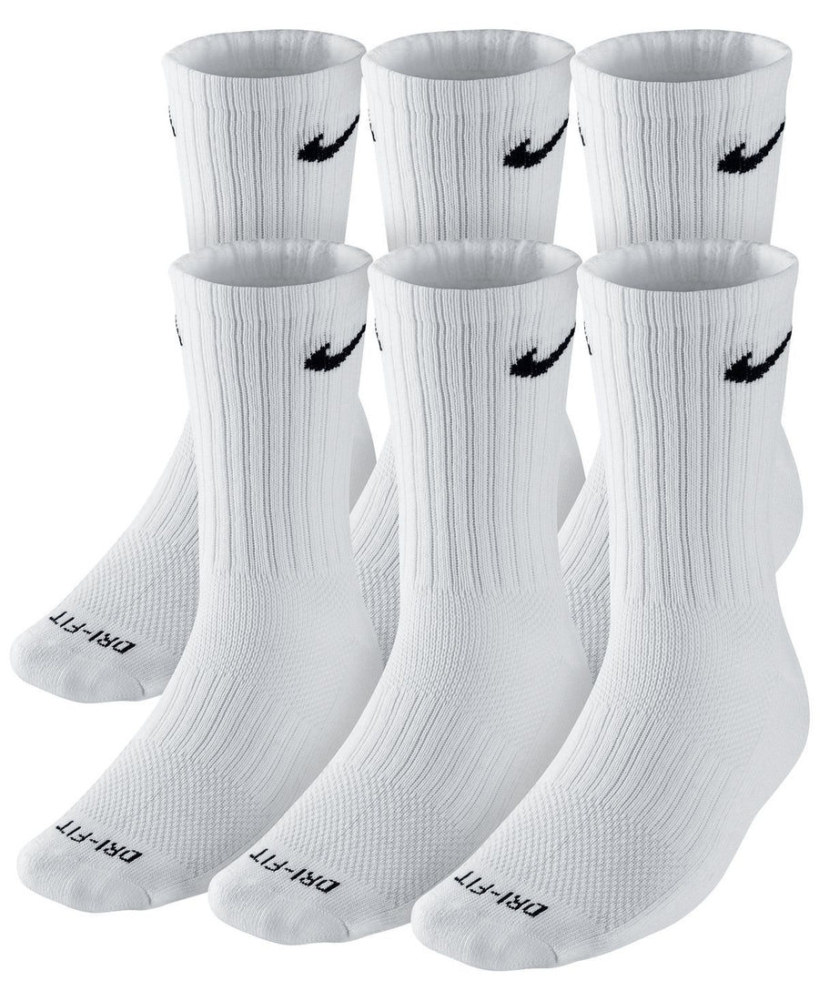 Nike Socks Dri Fit Crew 6 Pairs White