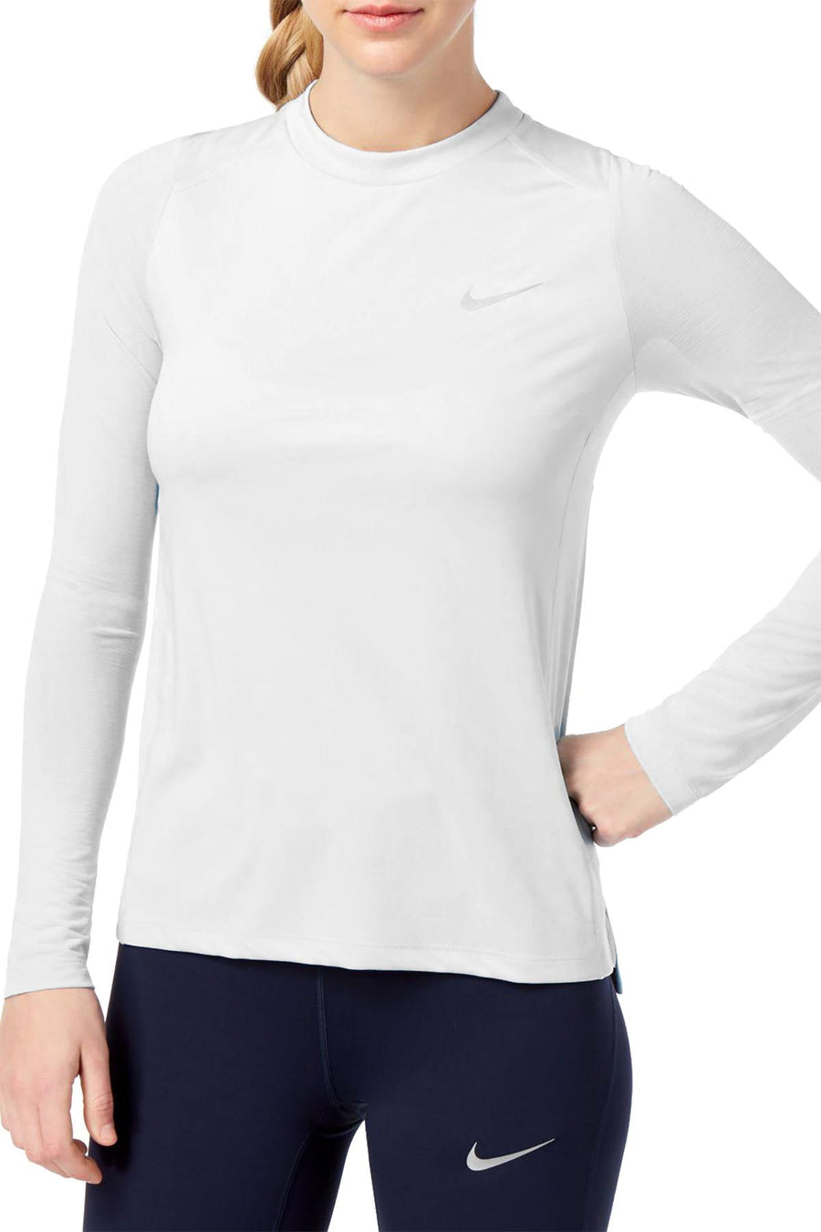 Nike White Dry Miler Running Top