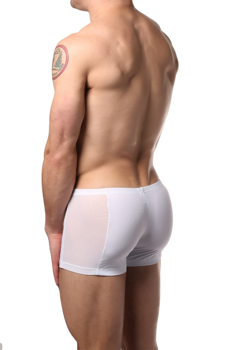 No Limits White Mesh-Panel Boxer Brief