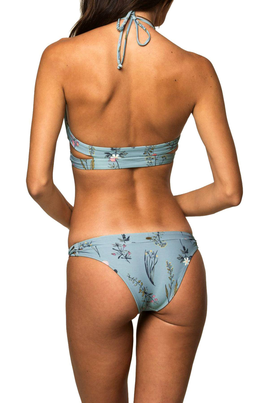 O'Neill Aqua Floral Piper Cutout Cheeky Hipster Bikini Bottom