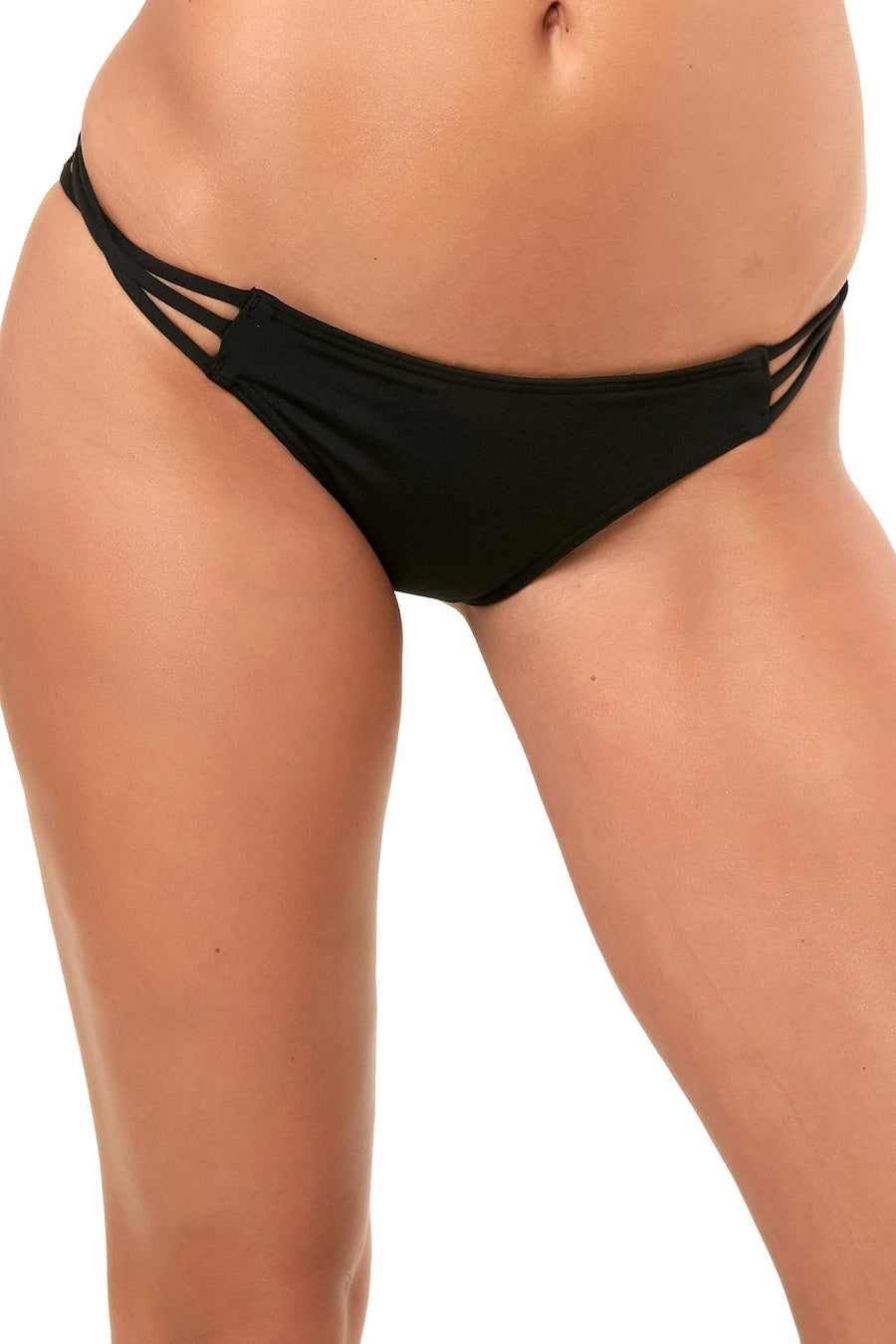 O'Neill Black Salt Water Solids Strappy Hipster Bikini Bottom