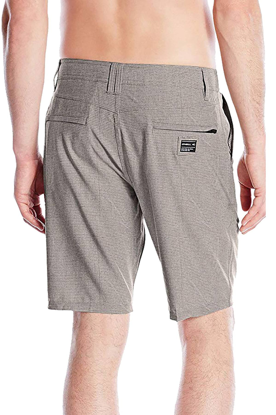 O'Neill Charcoal Locked-Stripe Hybrid Stretch Walking Short