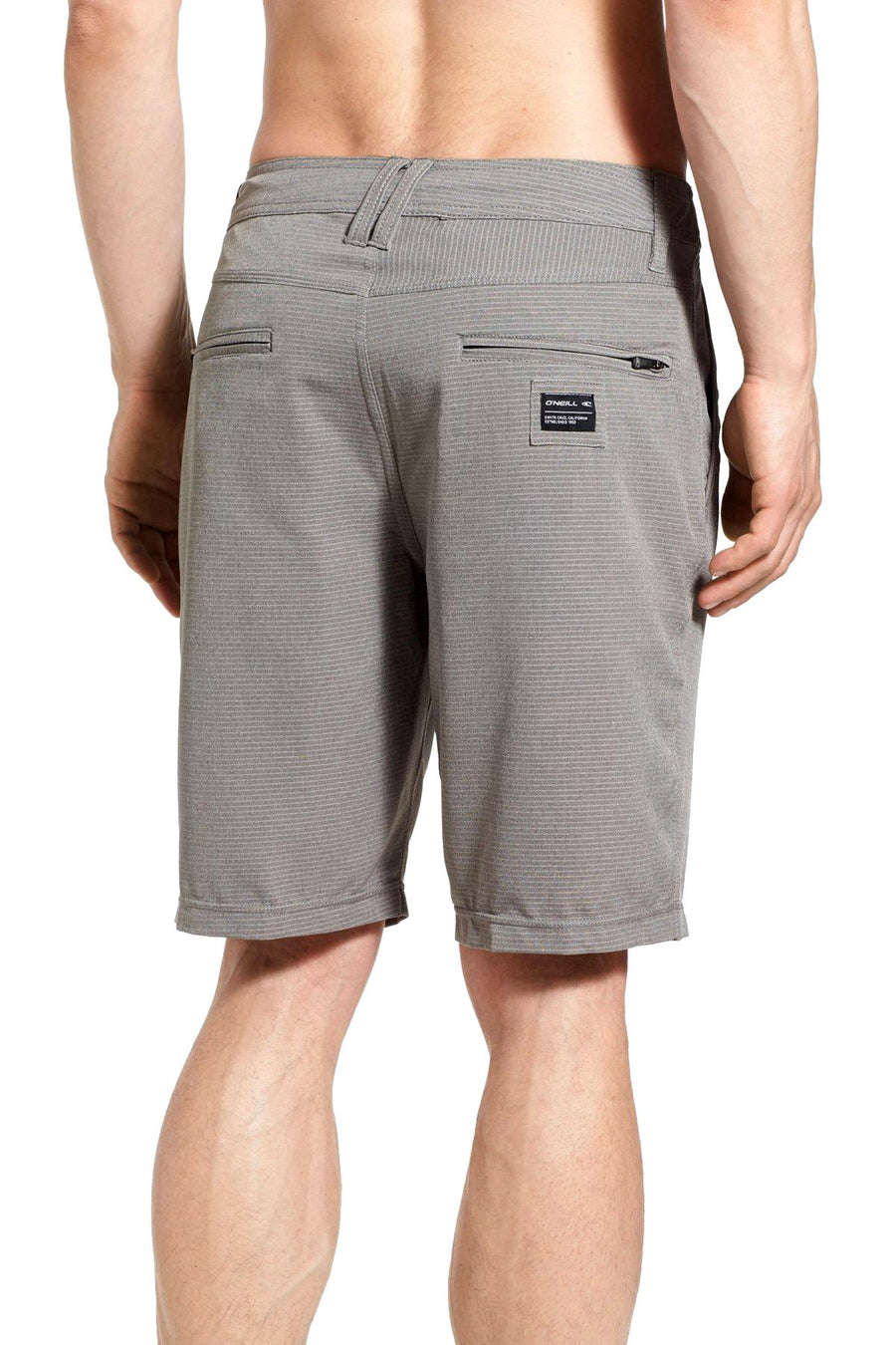 O'Neill Charcoal Locked-Stripe Hybrid Stretch Walking Short