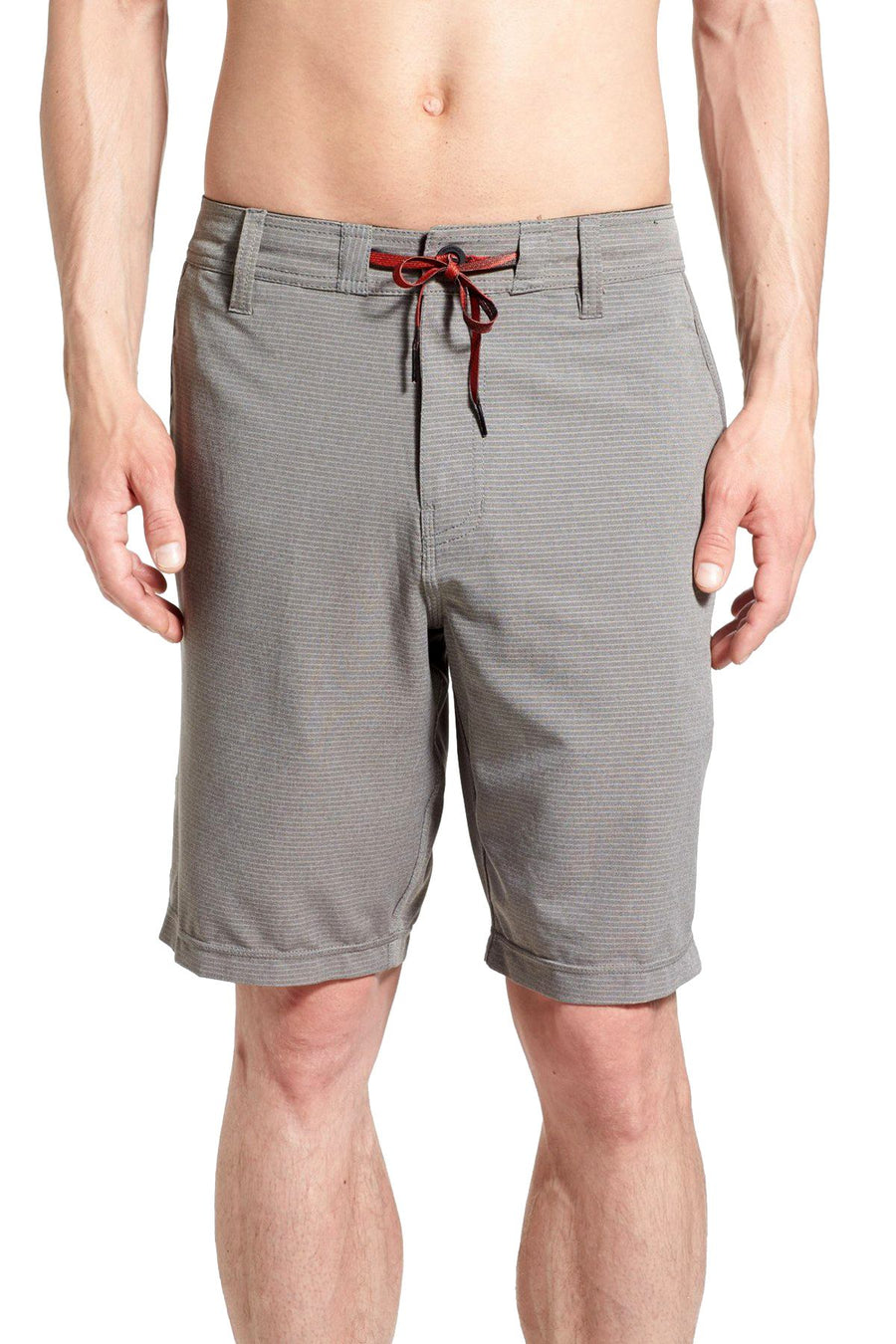 O'Neill Charcoal Locked-Stripe Hybrid Stretch Walking Short