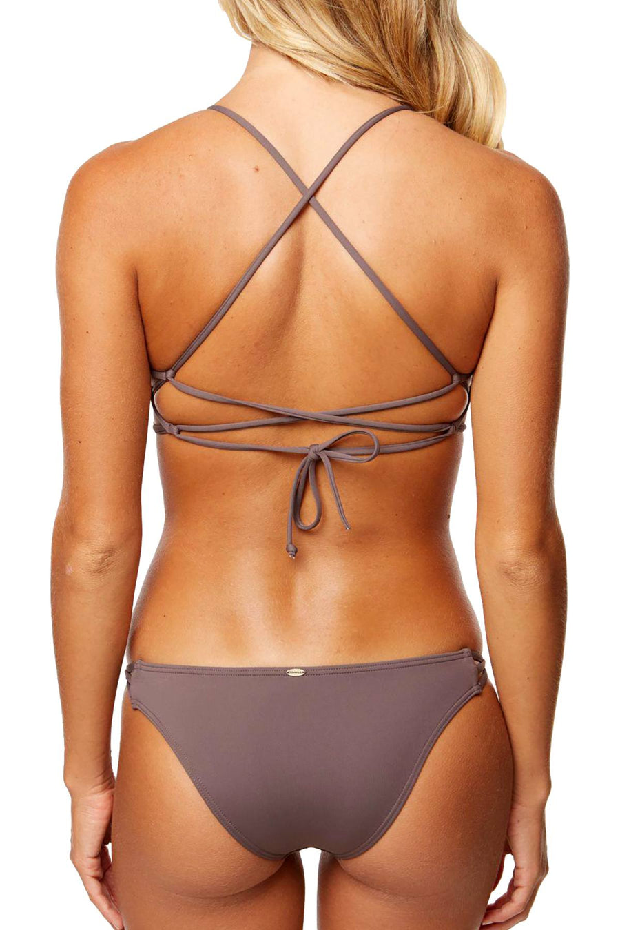 O'Neill Pepper Salt Water Solid Strappy Bikini Bottom
