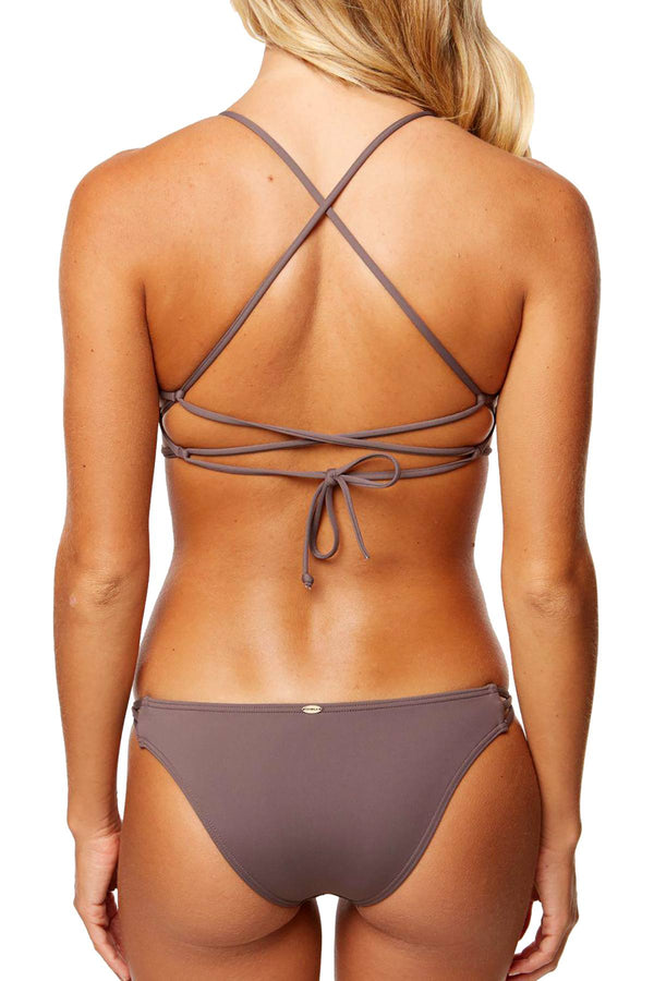 O'Neill Pepper Salt Water Solids Strappy Back Bralette Bikini Top
