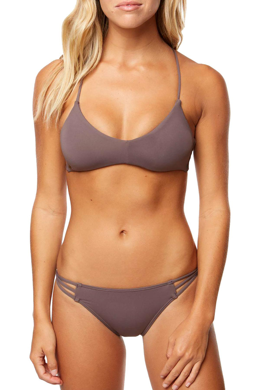 O'Neill Pepper Salt Water Solids Strappy Back Bralette Bikini Top