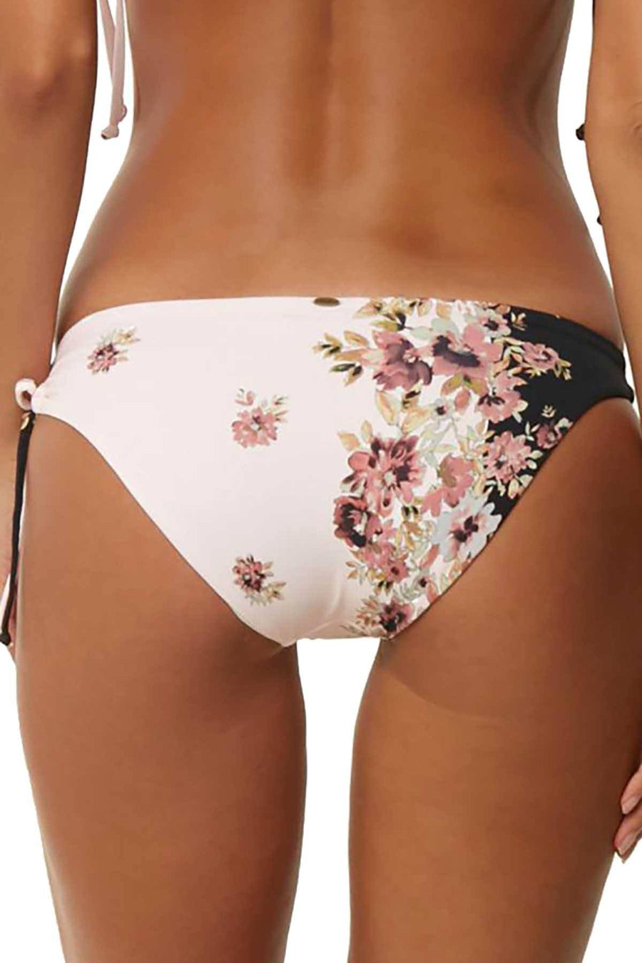 O'Neill Pink/Black Castaway Printed Side Tie Cheeky Bikini Bottom