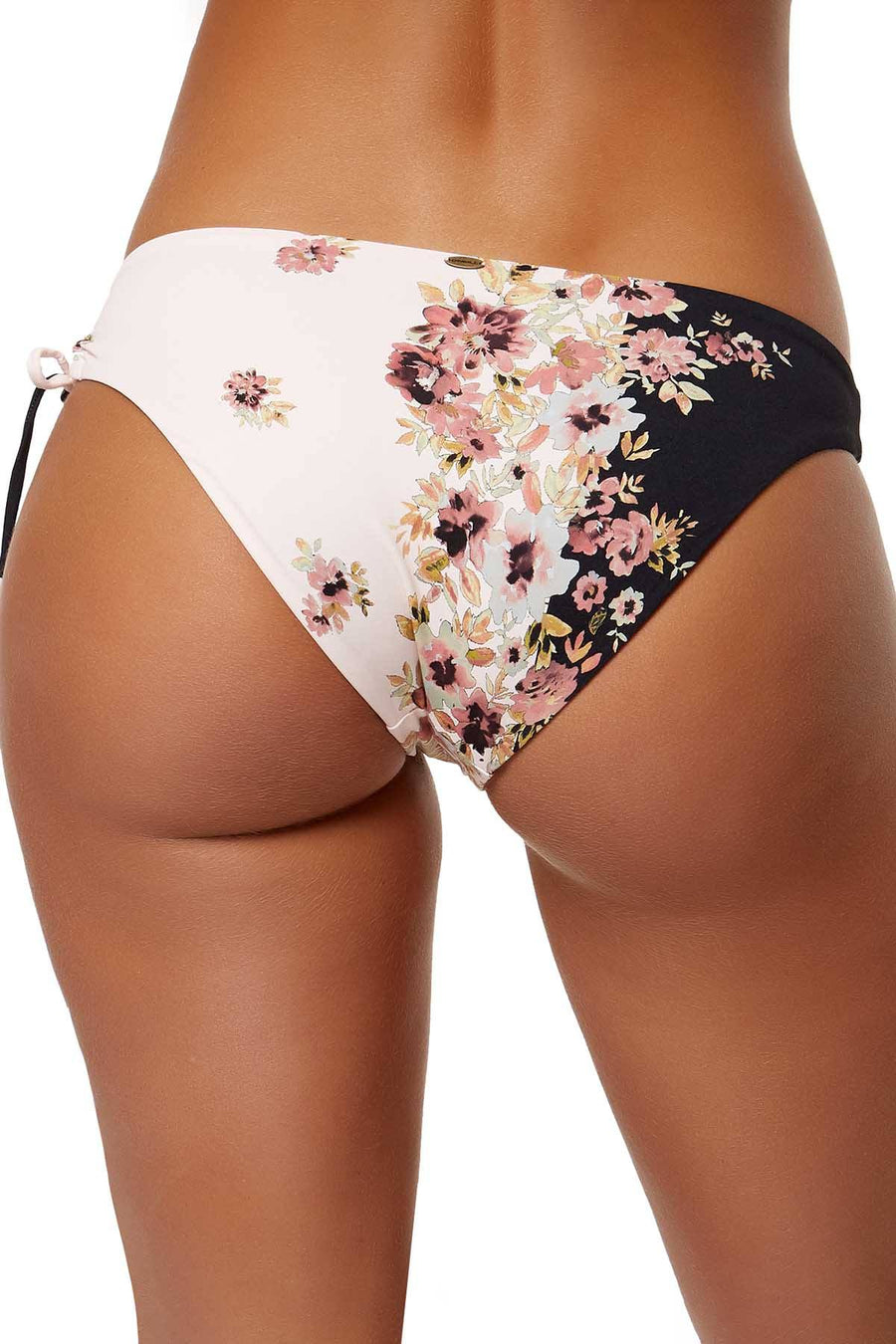 O'Neill Pink/Black Castaway Printed Side Tie Cheeky Bikini Bottom