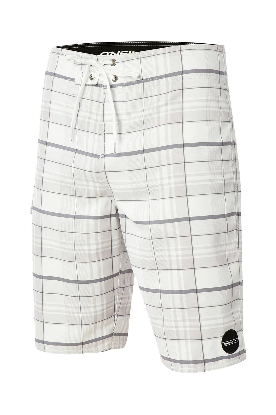 O'Neill White/Grey Plaid Santa Cruz 21" Boardshort