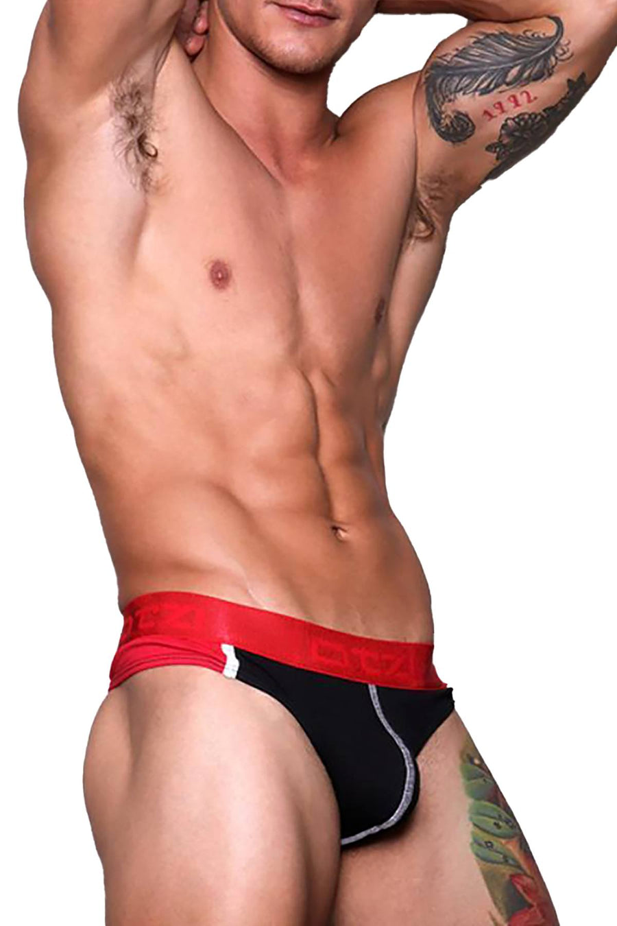 OTZI Red/Black Colorblock Micro Thong