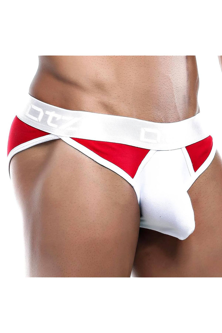 OTZI Red/White Colorblock Contour Pouch Bikini Brief
