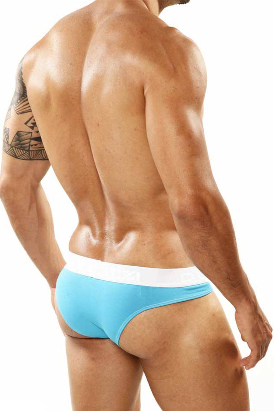 OTZI Turquoise/White Contrast Stitch Bikini Brief