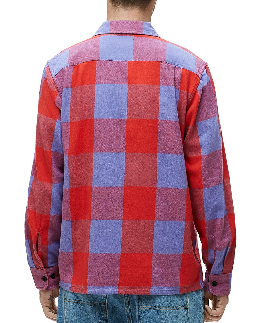 Obey Check Slim Fit Shirt Red Multi