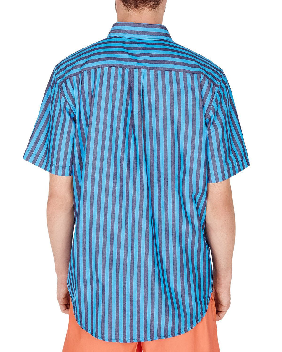 Obey Langton Short-sleeve Striped Regular Fit Shirt Sky Blue Multi