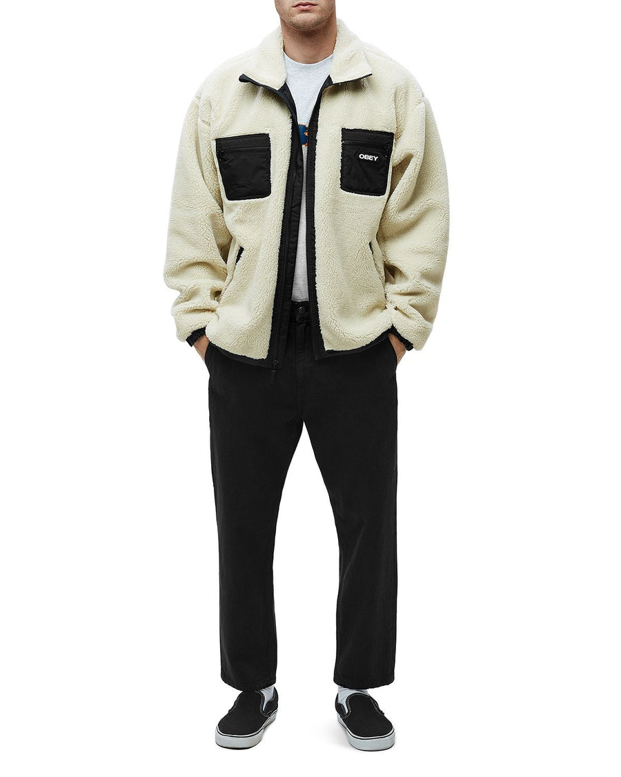 Obey Out There Regular Fit Sherpa Jacket Natural