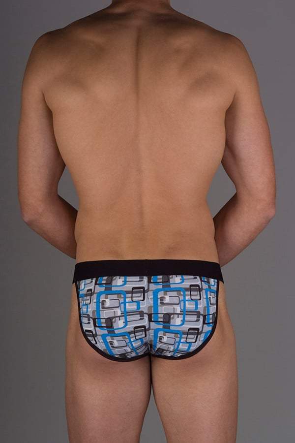 Obviously Blue Geometric Low-Rise Bikini Brief