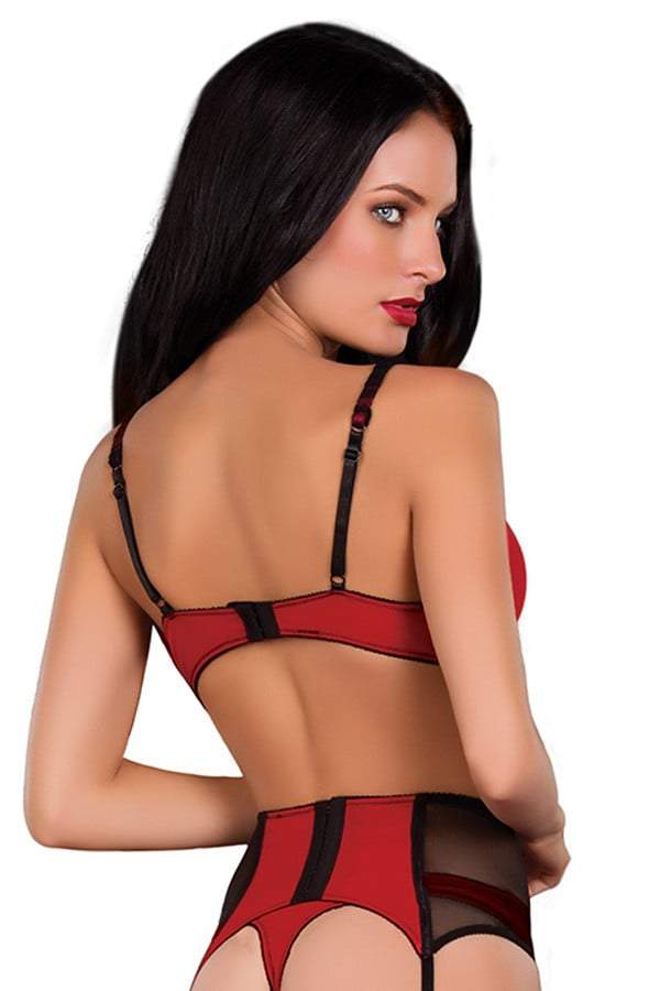 Oh La La Cheri Red/Black Lace Molded Cup Bra
