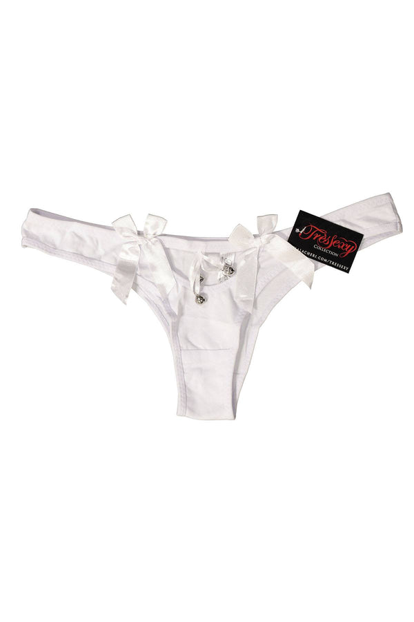 Oh La La Cheri White Très-Sexy Keyhole Jingle Brazilian Panty