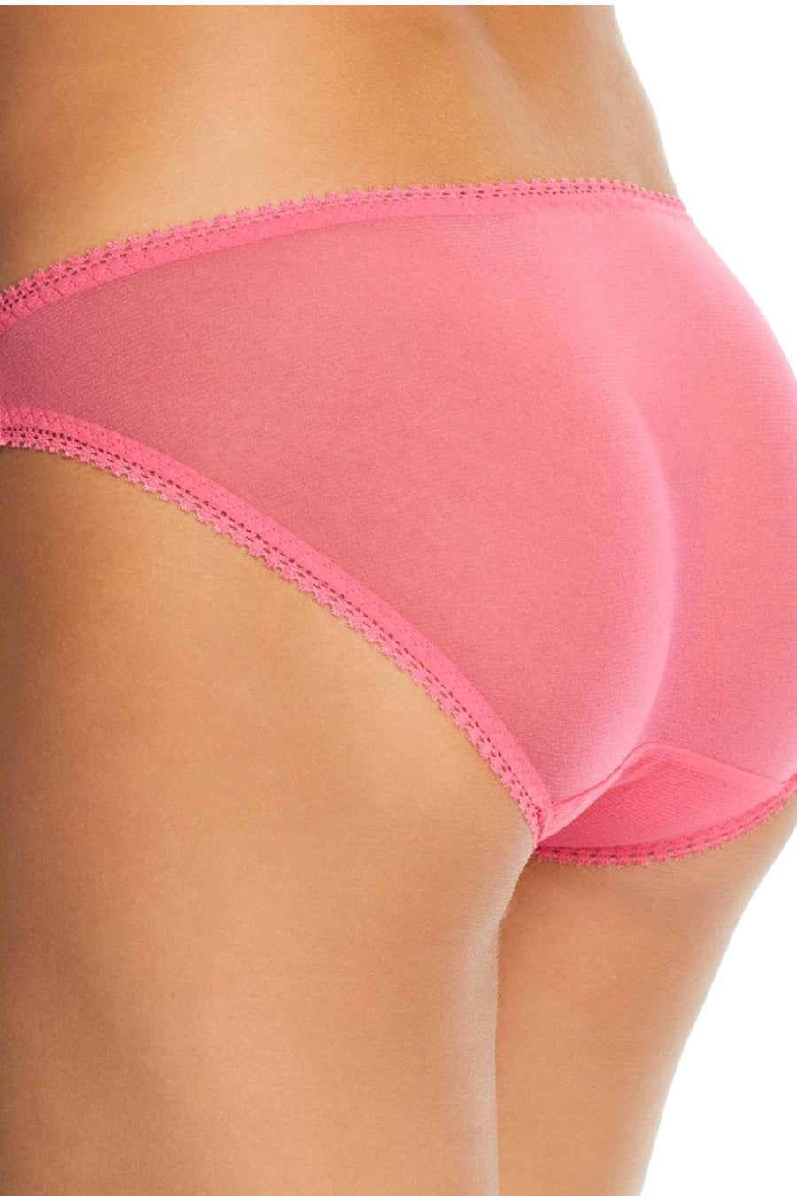 OnGossamer Cosmo Pink Hip Mesh Bikini Brief