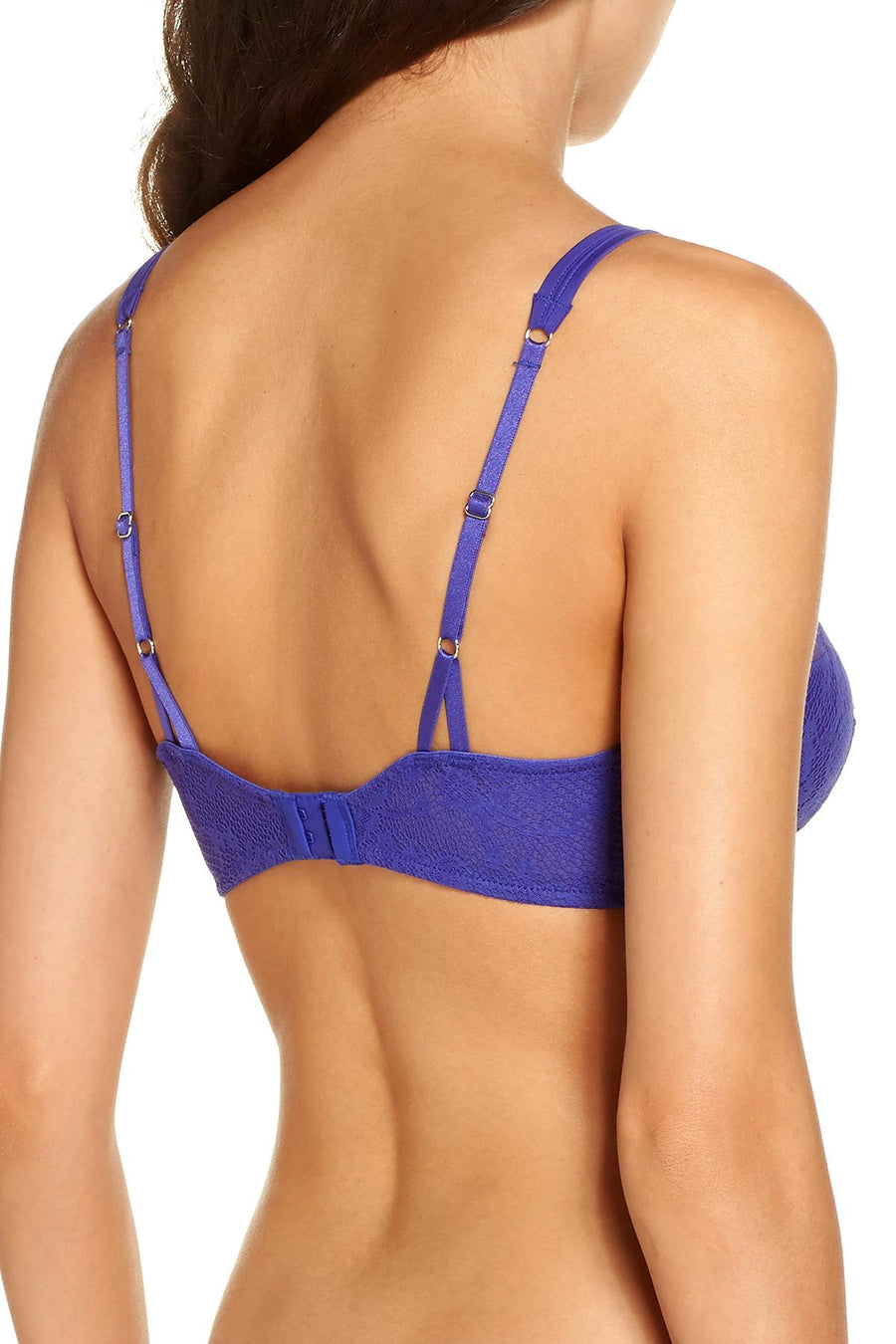 OnGossamer Lapis Racy Lace Underwire Demi Bra