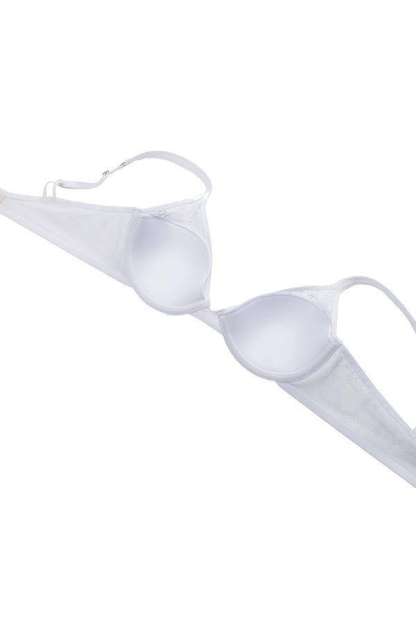 OnGossamer White Racy Lace Underwire Demi Bra