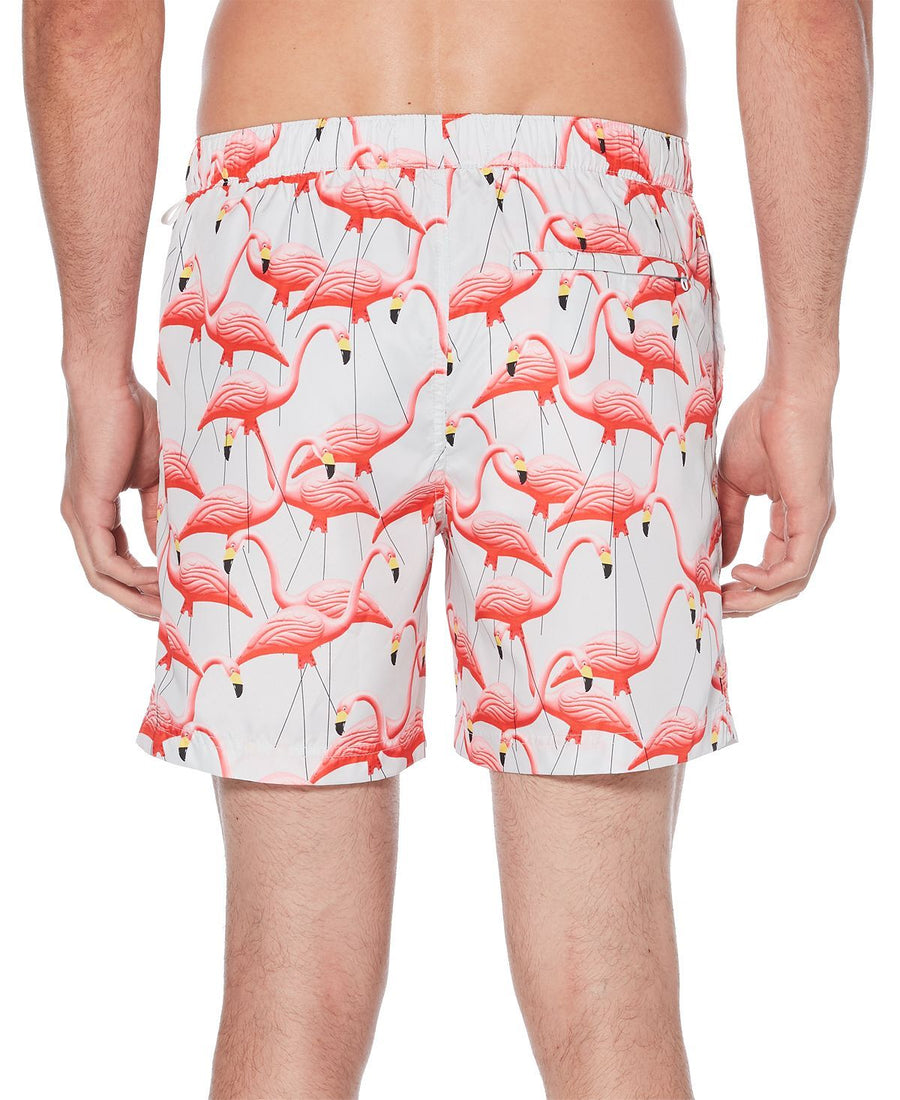Original Penguin Flamingo-print Swim Trunks Ballad Blue