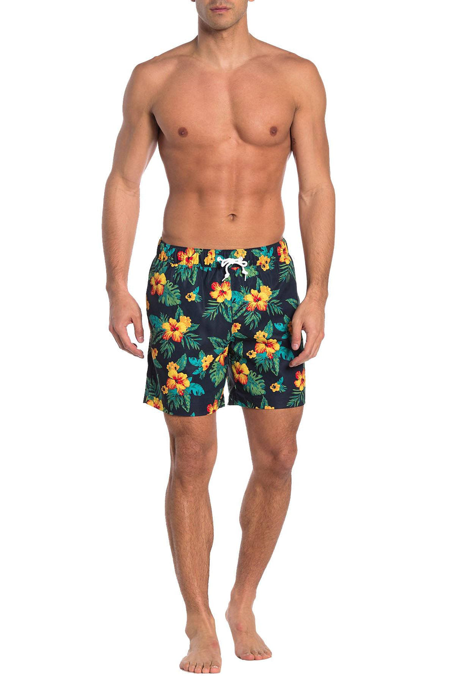 Original Penguin Floral Print Swim Short in Dark Sapphire