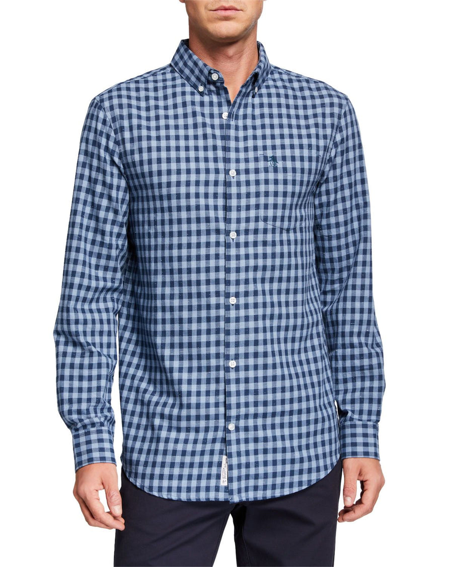 Original Penguin Men's Long-Sleeve Jaspe Check Shirt
