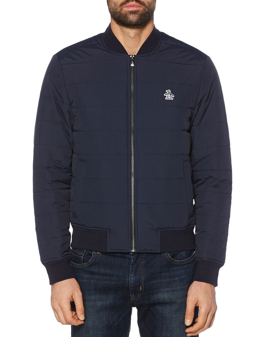 Original Penguin Quilted Bomber Jacket Dark Sapphire