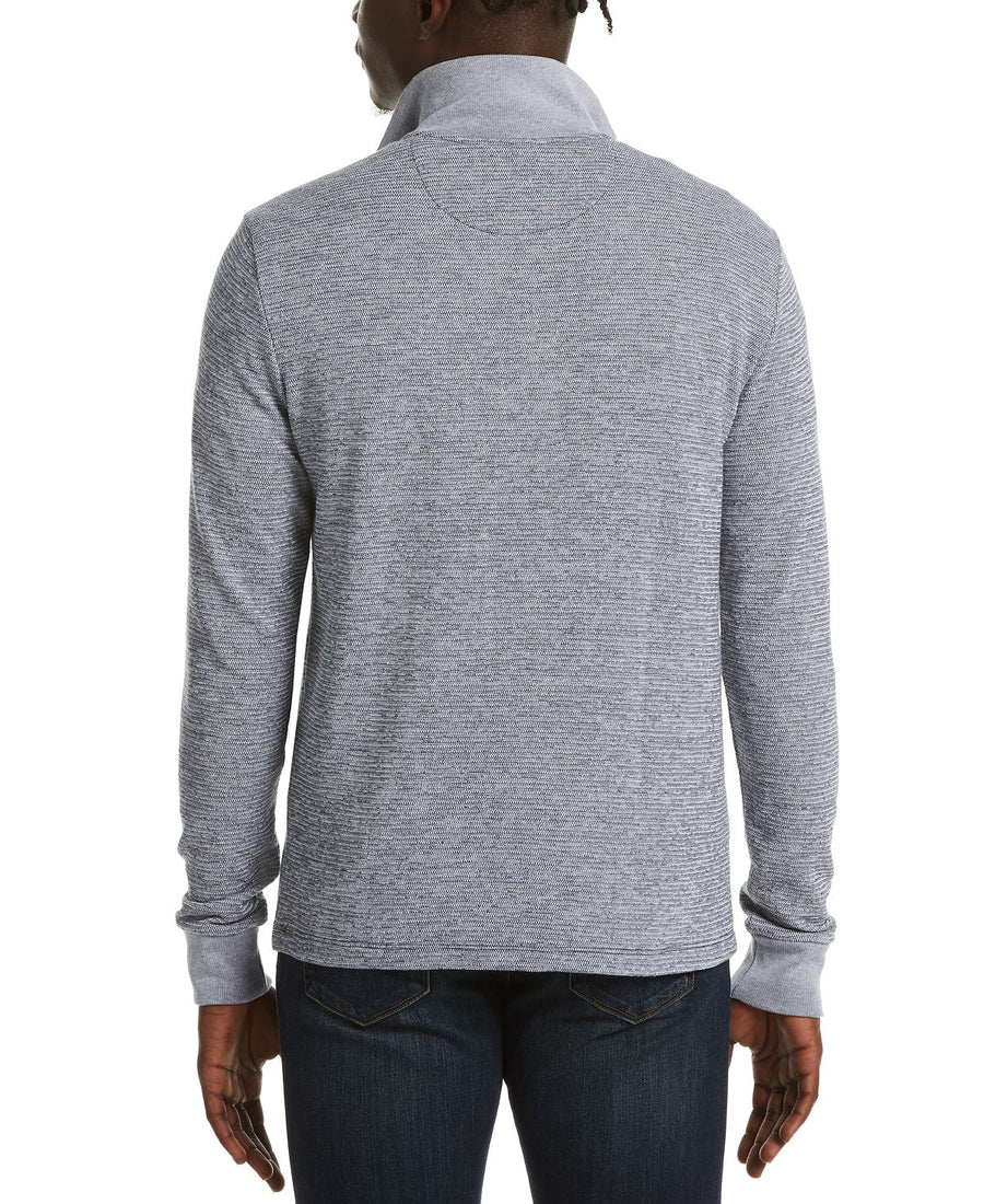Original Penguin Stripe Jacquard 1/4-zip Fleece Sweater Bright White