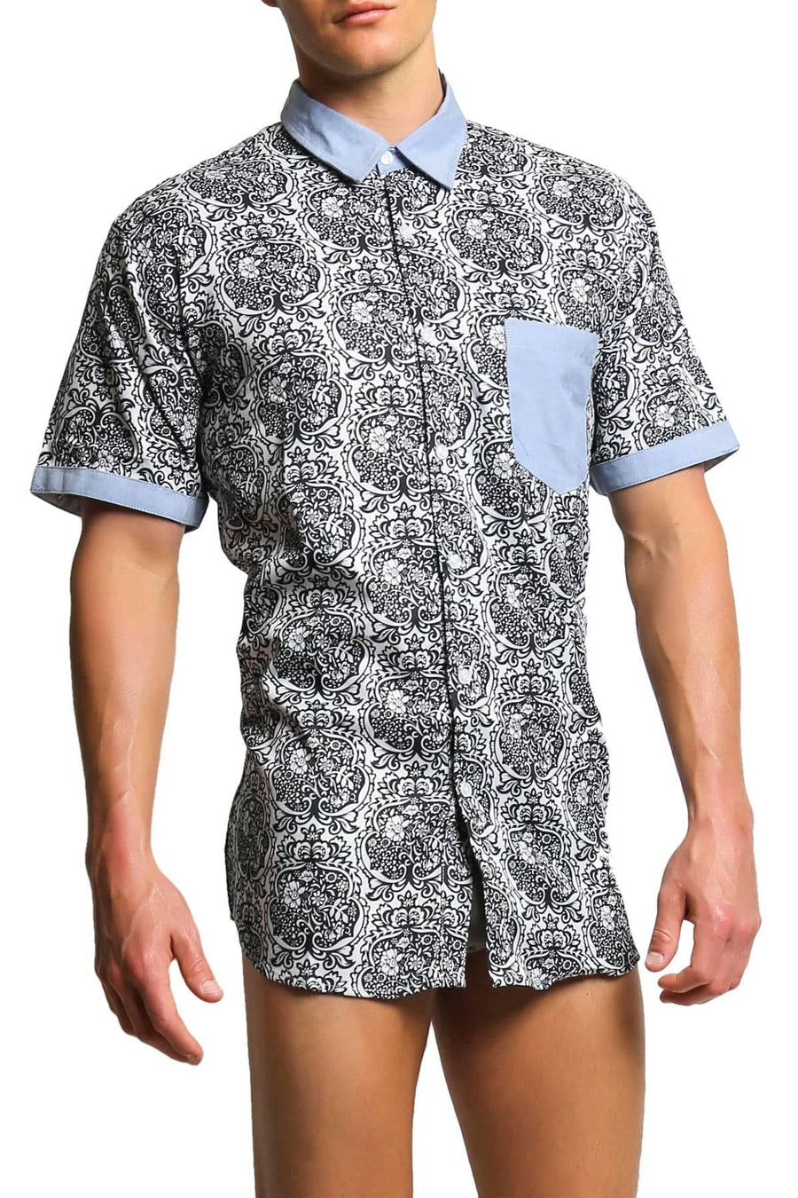 Oxymoron Blue Happily Marrie Button-Up