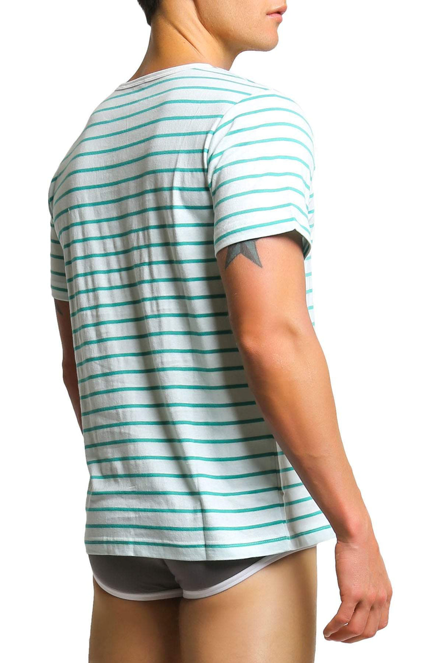 Oxymoron Olive & White Pocket Tee