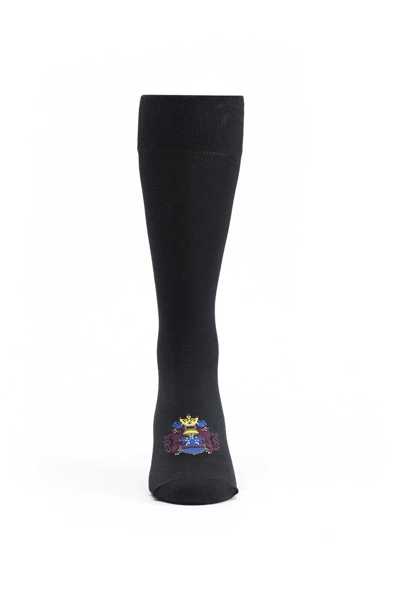 Ozone Black Heraldic Lion Calf Sock